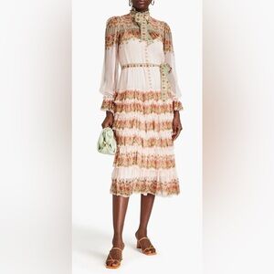 Zimmermann Kaleidoscopes Tiered floral print silk crepon midi dress